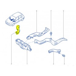 Tuyau d'aération tableau de bord Clio 2 - Renault 7700849798