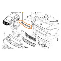 GRILLE SUP ENTREE AIR BOUCLIER CLIO3 622565519R-schema